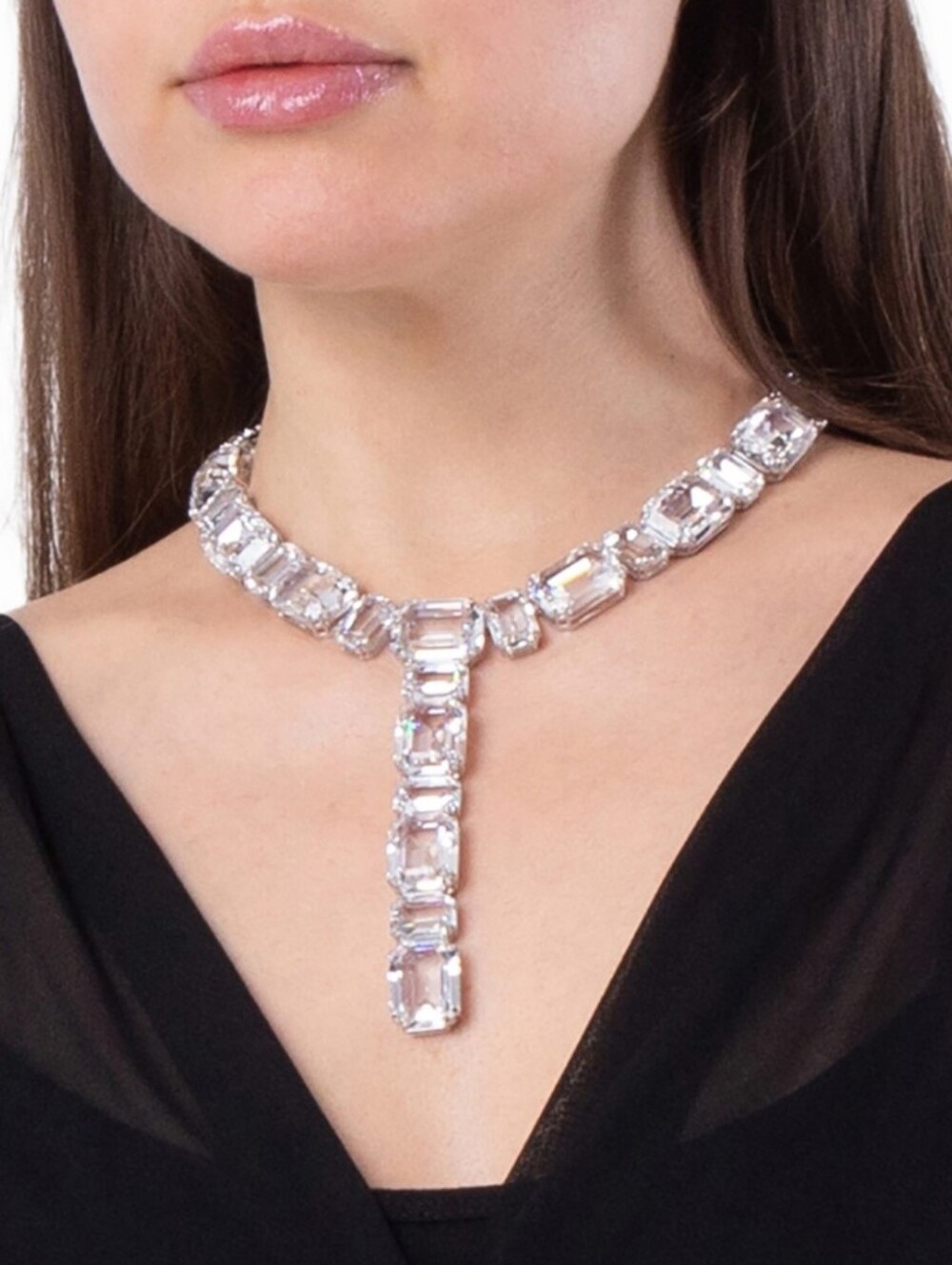 rare Swarovski Millenia Rhodium Plated Crystal Necklace